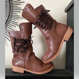 Women's Brown Lace-Up Boots